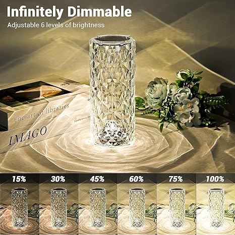 16 Color Changing Rose Crystal Diamond Table Lamp