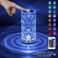 16 Color Changing Rose Crystal Diamond Table Lamp